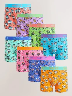 Next 8 pack Trunk Boxers Bright Disco Character Clearance