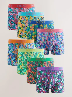 Next A-Front Boxers 8 Pack Bright Geometric Pattern