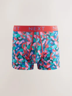 Next A-Front Boxers 8 Pack Bright Geometric Pattern