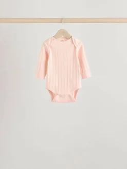 Next Bright Pink 5 Pack Long Sleeve Baby Bodysuits Best