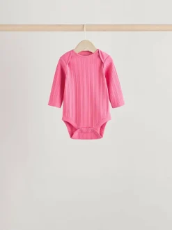 Next Bright Pink 5 Pack Long Sleeve Baby Bodysuits Best
