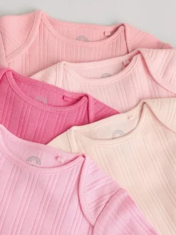 Next Bright Pink 5 Pack Long Sleeve Baby Bodysuits Best