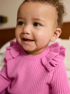Next Bright Pink Baby Knitted Jumper and Leggings Set 2 Piece (0mths-3yrs)
