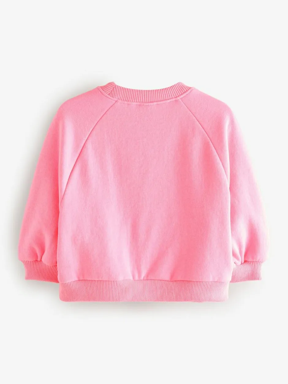 Next Bright Pink Crew Neck Sweatshirt (3mths-7yrs)
