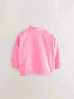 Next Bright Pink Quarter Zip Sweatshirt (3mths-7yrs)