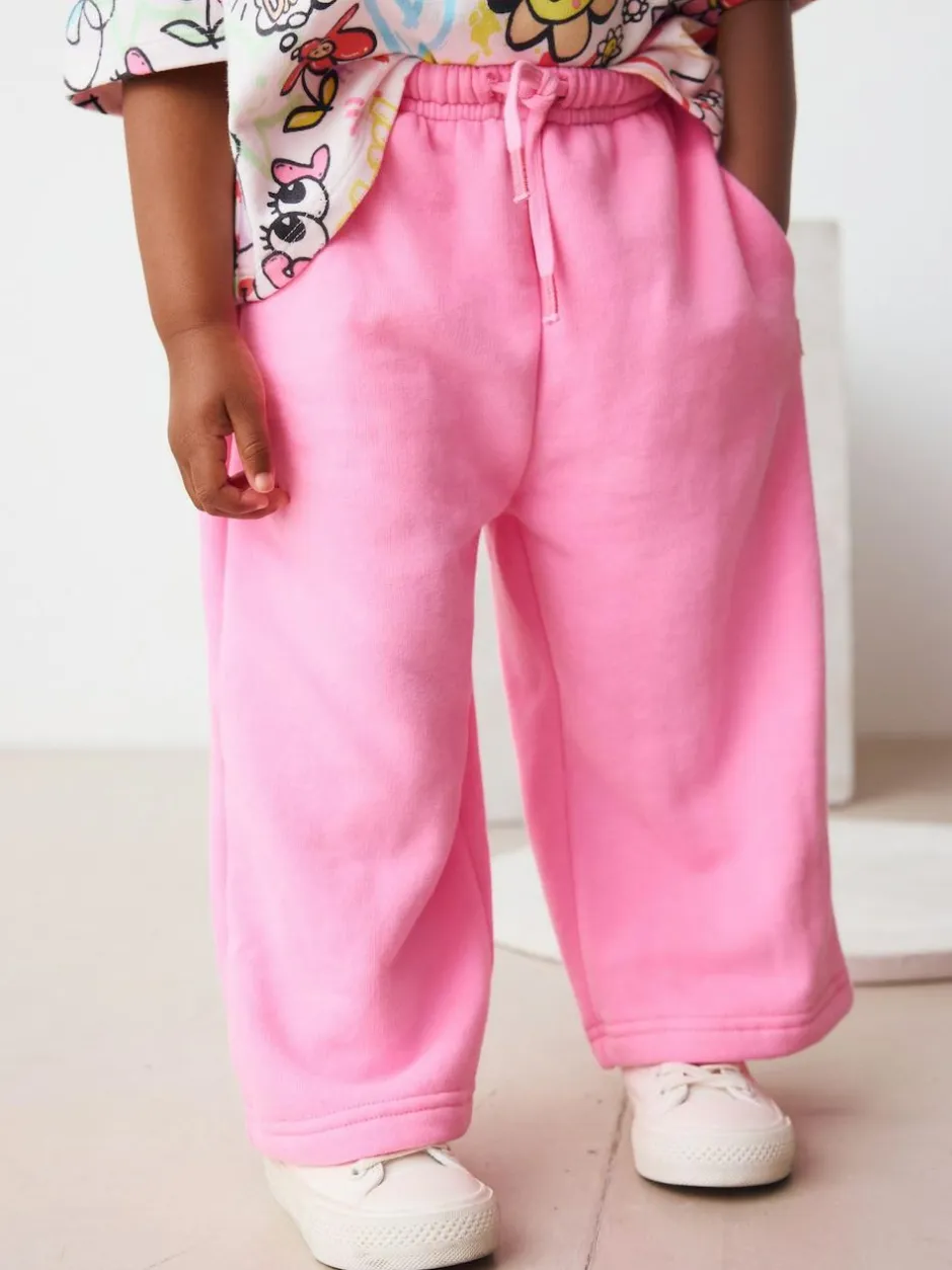 Next Bright Pink Wide Leg Sweat Joggers (3mths-7yrs) Clearance