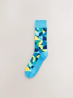 Next Bright Red/Green Geo Pattern Socks 8 Pack Online