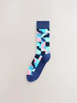 Next Bright Red/Green Geo Pattern Socks 8 Pack Online