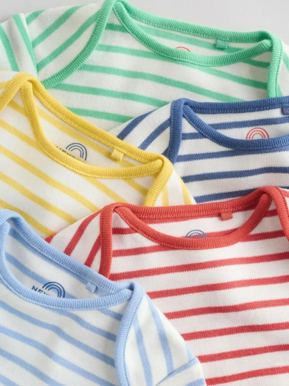 Next Bright Stripe Short Sleeve Baby Bodysuits 5 Pack Sale