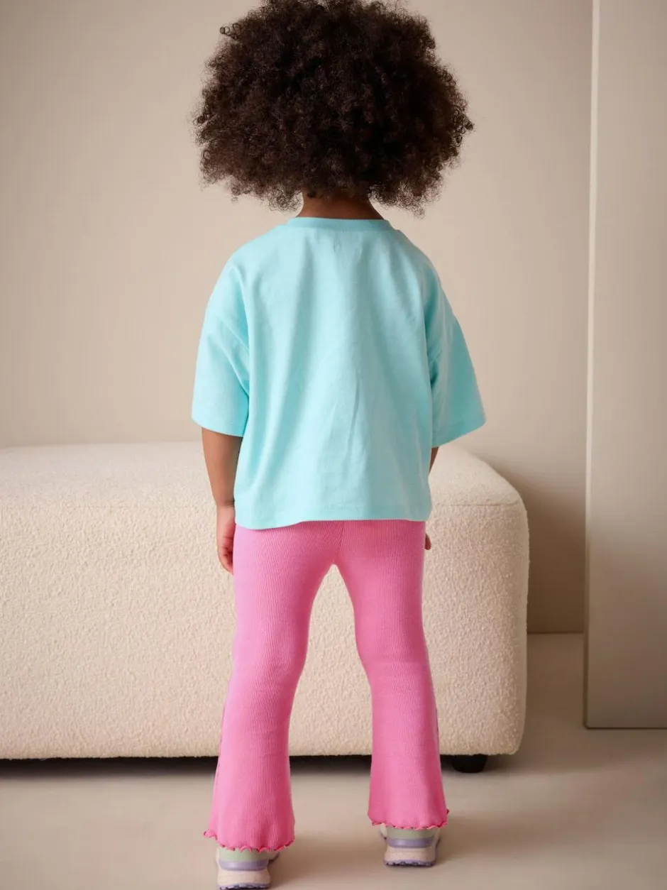 Next Bright Sugar Pink Rib Flare Leggings (3mths-7yrs) Outlet