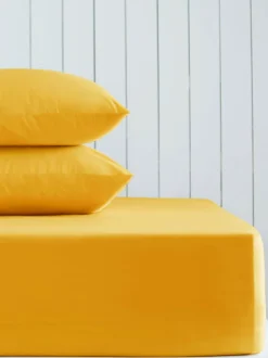Next Bright Yellow Cotton Rich Deep Fitted Bed Sheet