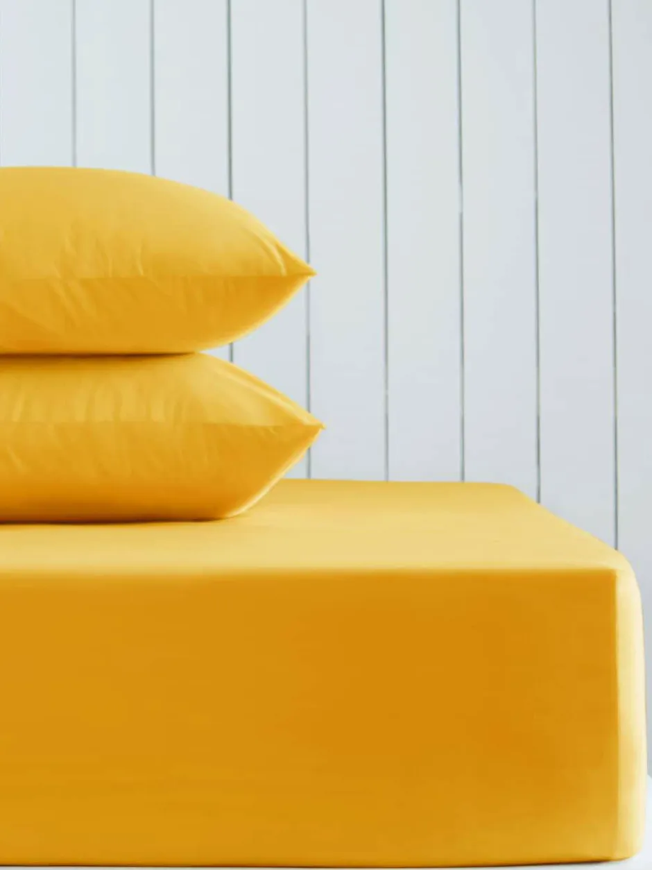 Next Bright Yellow Cotton Rich Deep Fitted Bed Sheet