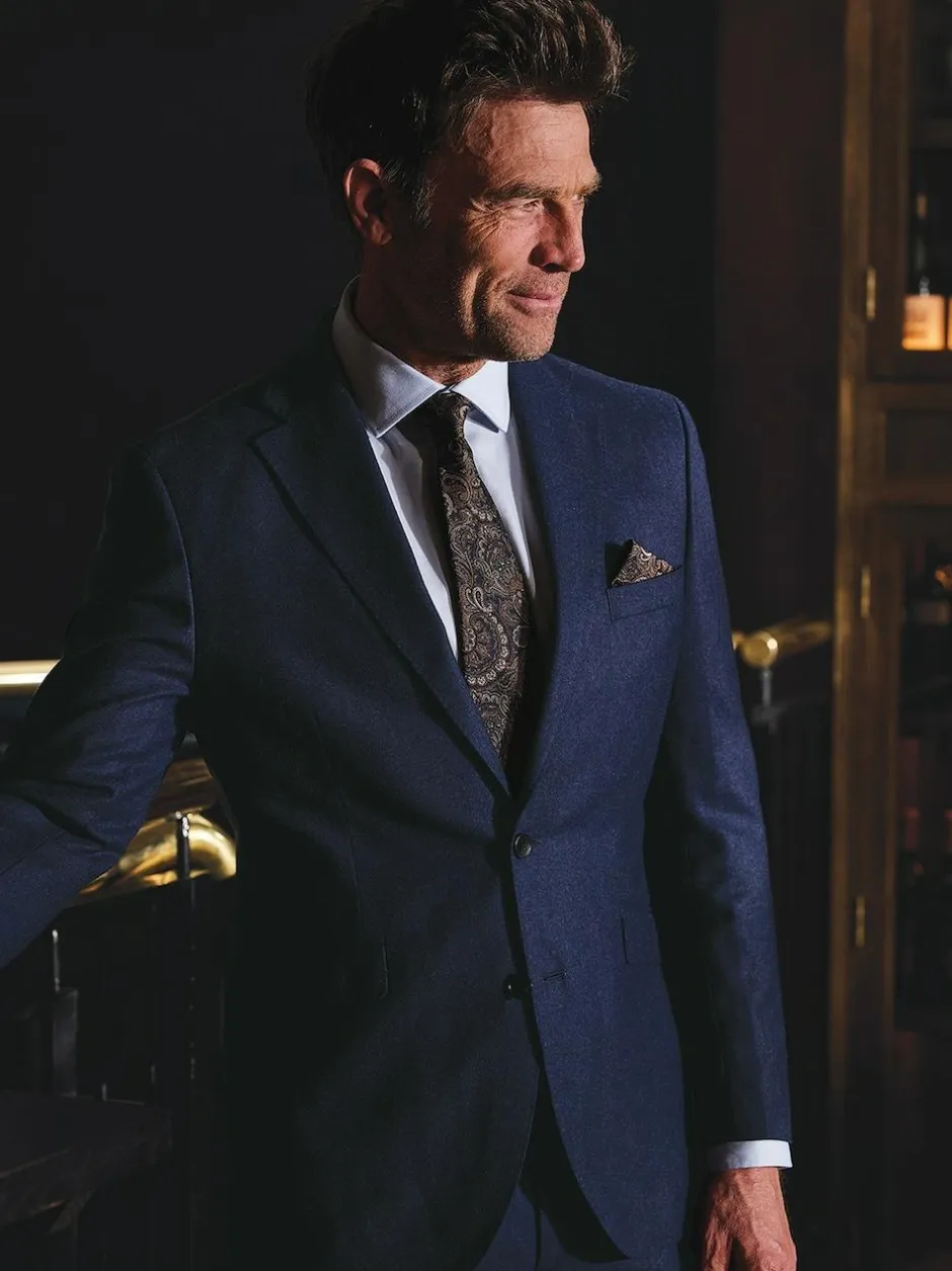 Brook Taverner Blue Italian Wool Suit Jacket Hot