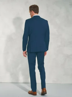 Brook Taverner Tailored Fit Wool Mix Washable Suit Jacket Blue Outlet