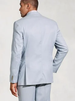 Brook Taverner Textured Occasion Suit Jacket Blue New