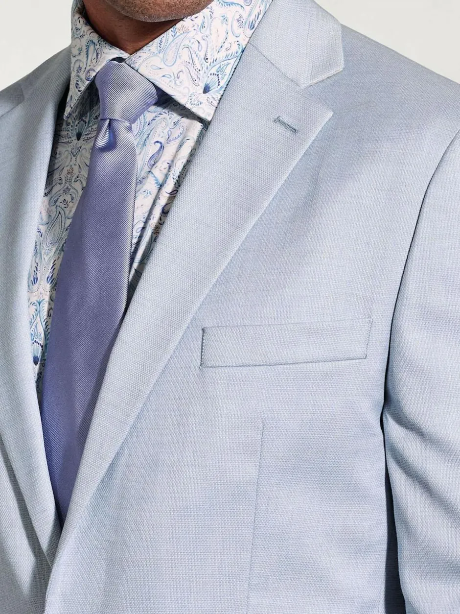 Brook Taverner Textured Occasion Suit Jacket Blue New
