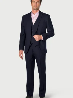 Brook Taverner Wool Blend Suit Jacket Blue Clearance