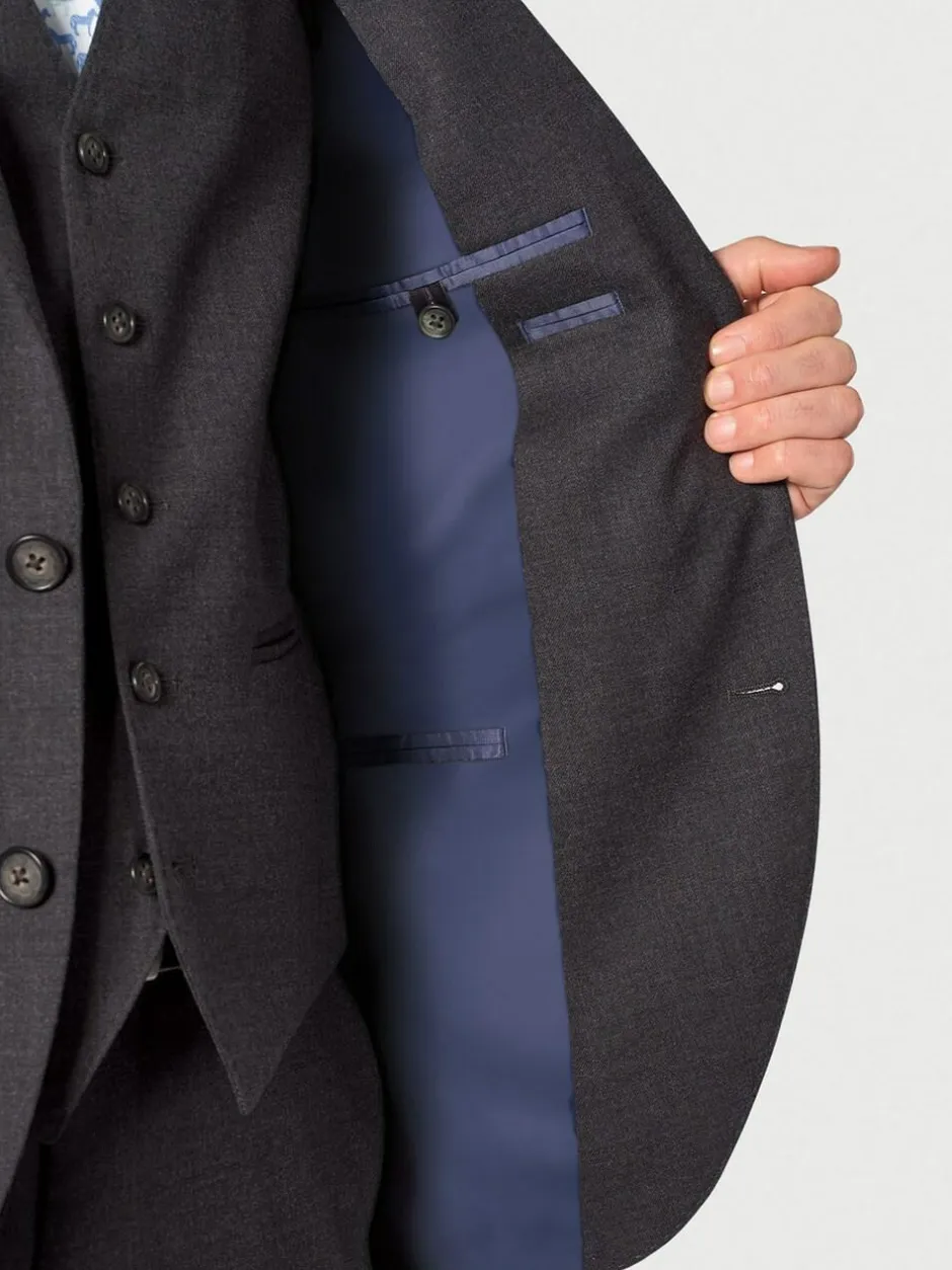 Brook Taverner Wool Blend Suit Jacket Grey