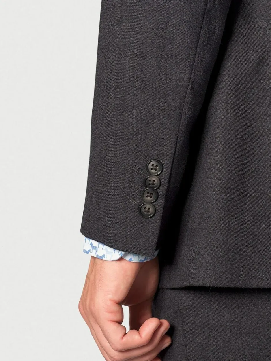 Brook Taverner Wool Blend Suit Jacket Grey
