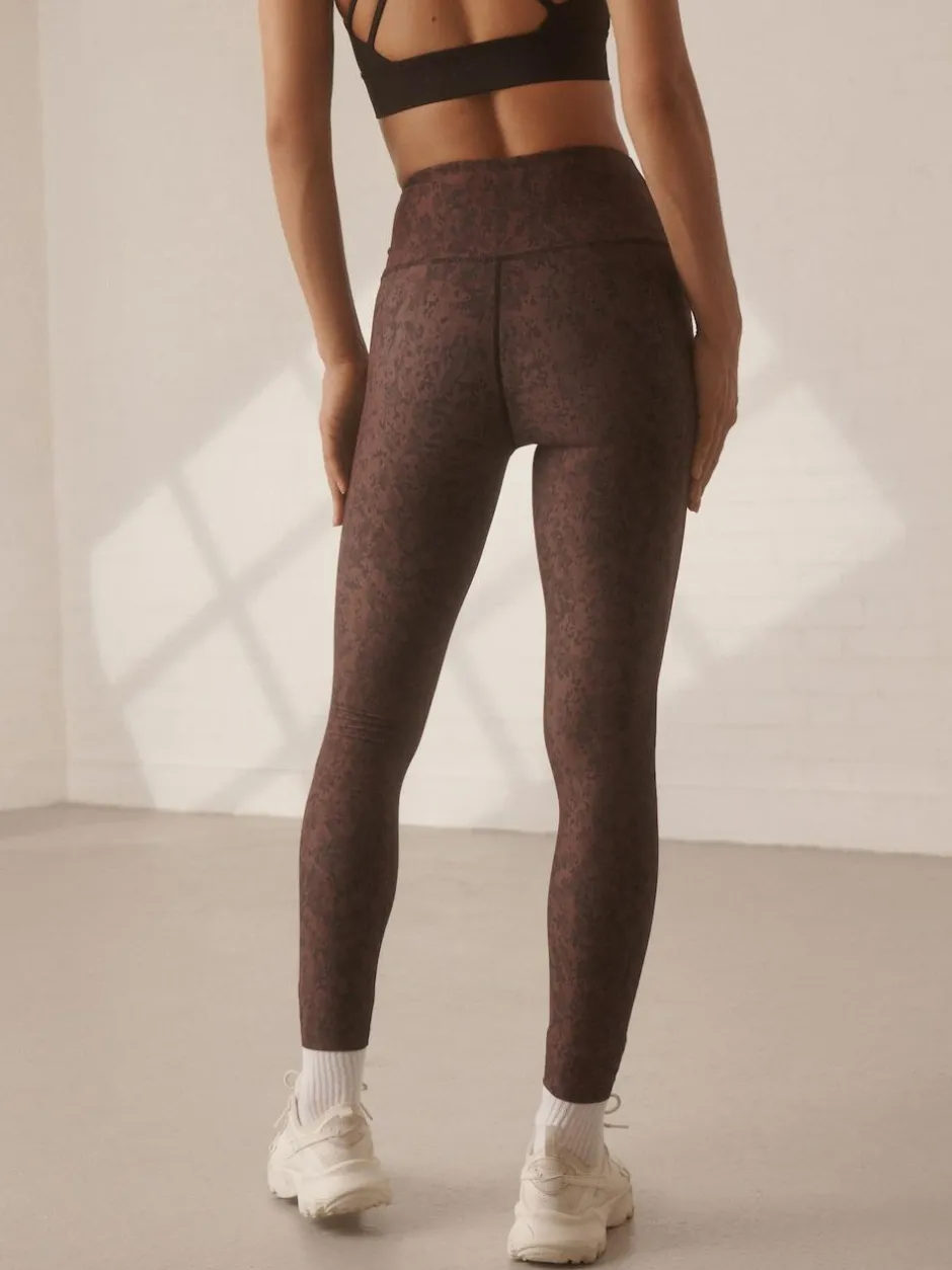 Next Balance Sports Yoga Leggings Brown Abstract Print Best