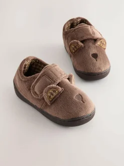 Next Brown Bear Warm Lined Cupsole Slippers Online