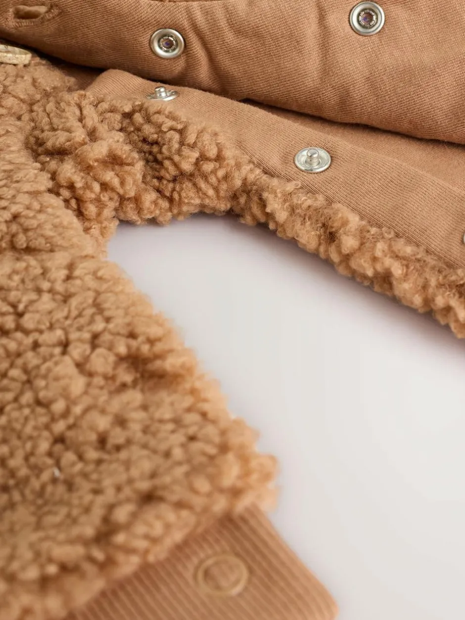 Next Brown Borg Hooded Baby Pramsuit Clearance