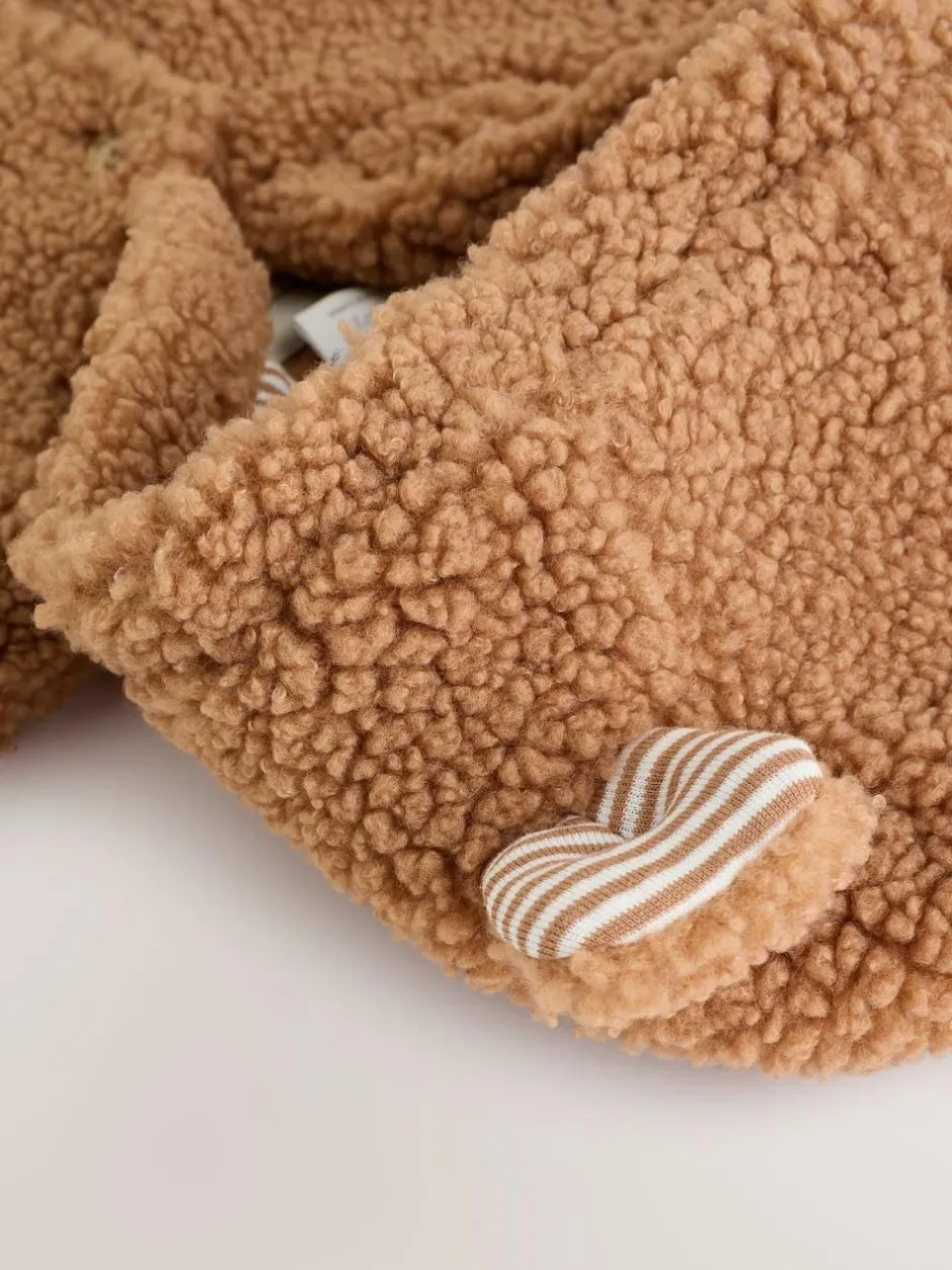 Next Brown Borg Hooded Baby Pramsuit Clearance