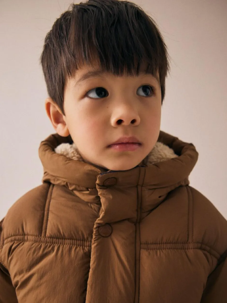 Next Borg Lined Padded Shower Resistant Coat (3mths-7yrs) Brown