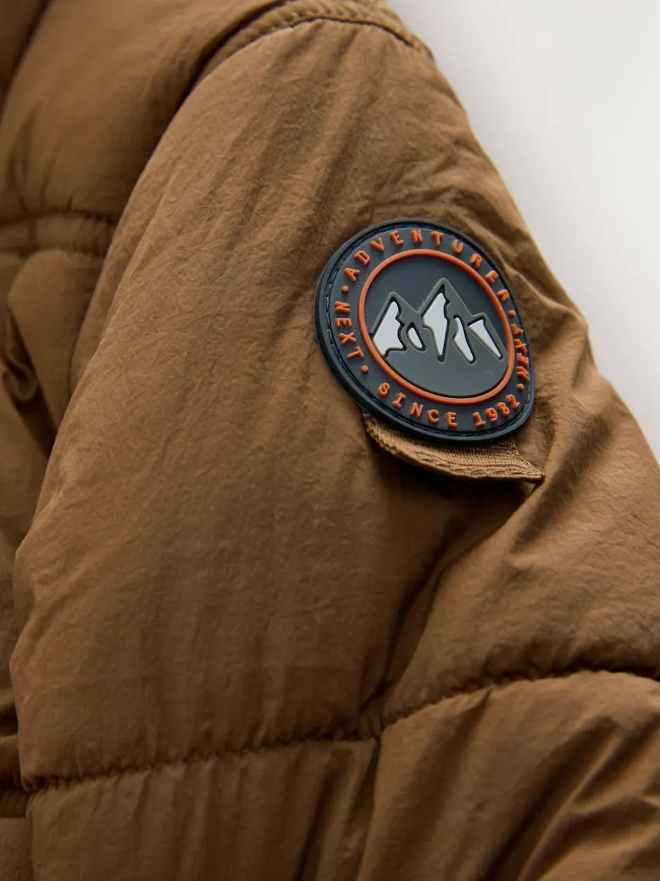 Next Borg Lined Padded Shower Resistant Coat (3mths-7yrs) Brown