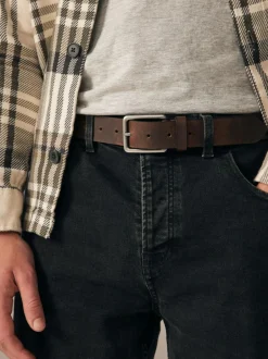 Next Burnished Leather Belt Brown