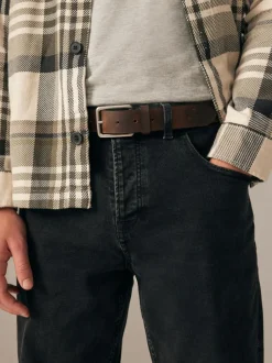 Next Burnished Leather Belt Brown