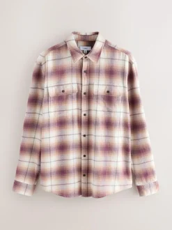 Next Check Long Sleeve Shirt Brown Sale