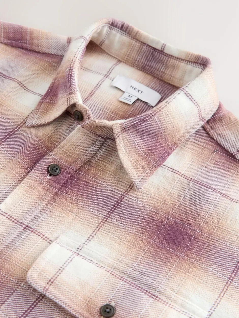 Next Check Long Sleeve Shirt Brown Sale