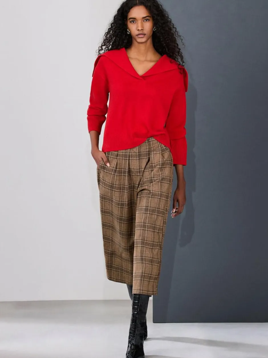 Next Brown Check Smart Culottes Hot