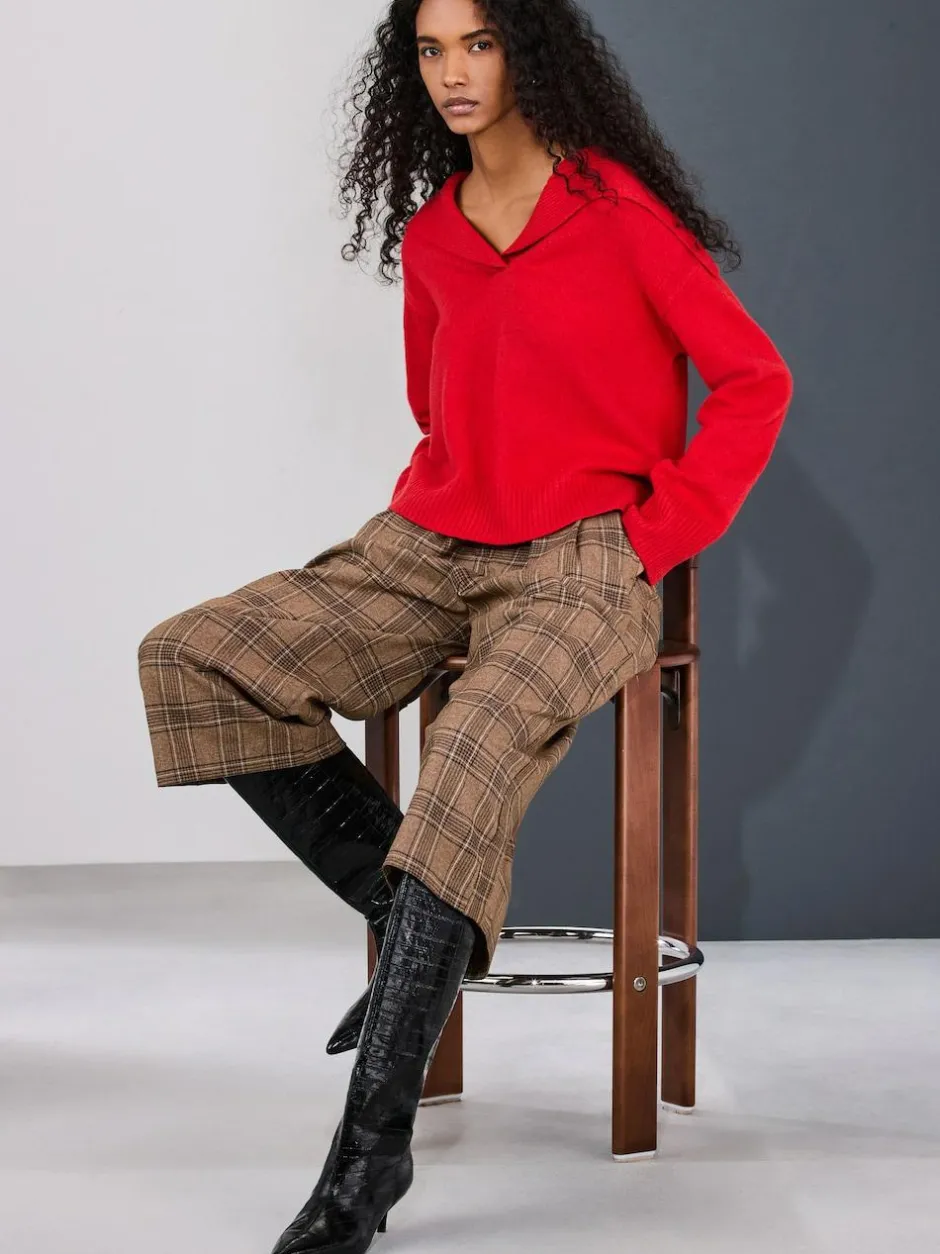 Next Brown Check Smart Culottes Hot