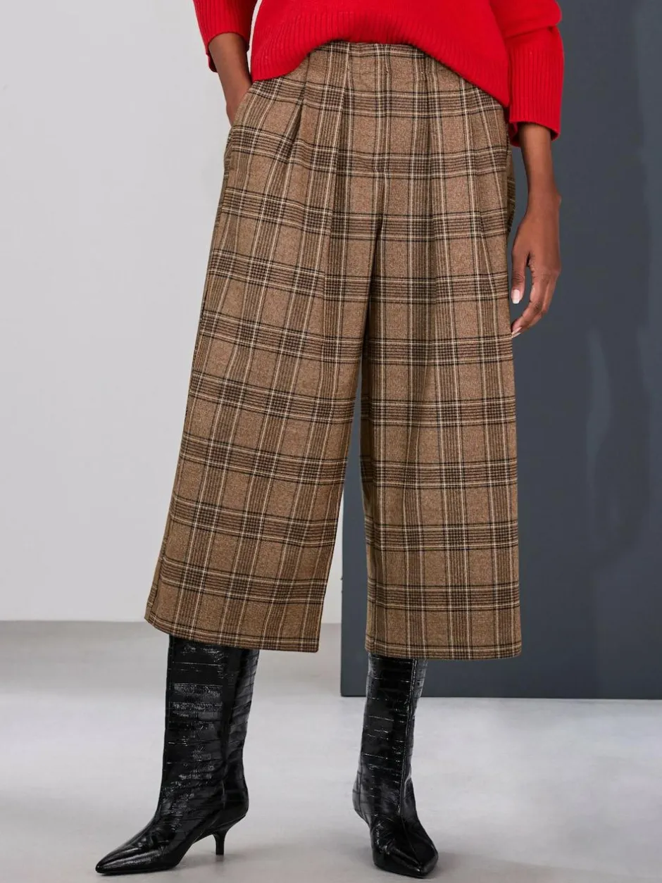 Next Brown Check Smart Culottes Hot