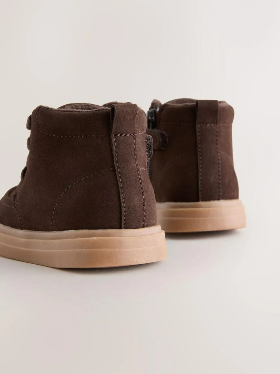 Next Standard Fit (F) Warm Lined Chukka Boots Brown Chocolate Sale