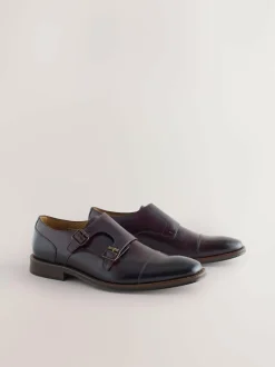 Next Brown Double Monk Shoes Discount