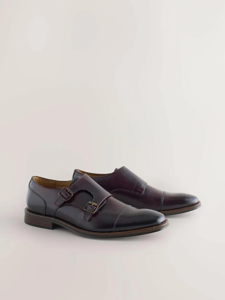 Next Brown Double Monk Shoes Discount