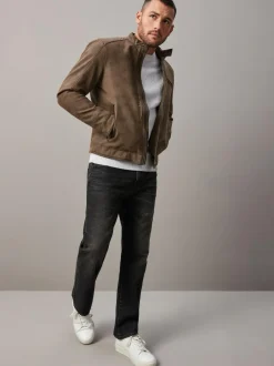 Next Faux Leather Biker Jacket Brown Discount
