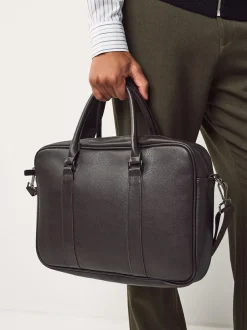 Next Faux Leather Briefcase Brown Sale