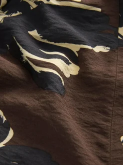 Next Sleeveless Column A-Line Maxi Dress Brown Floral Discount