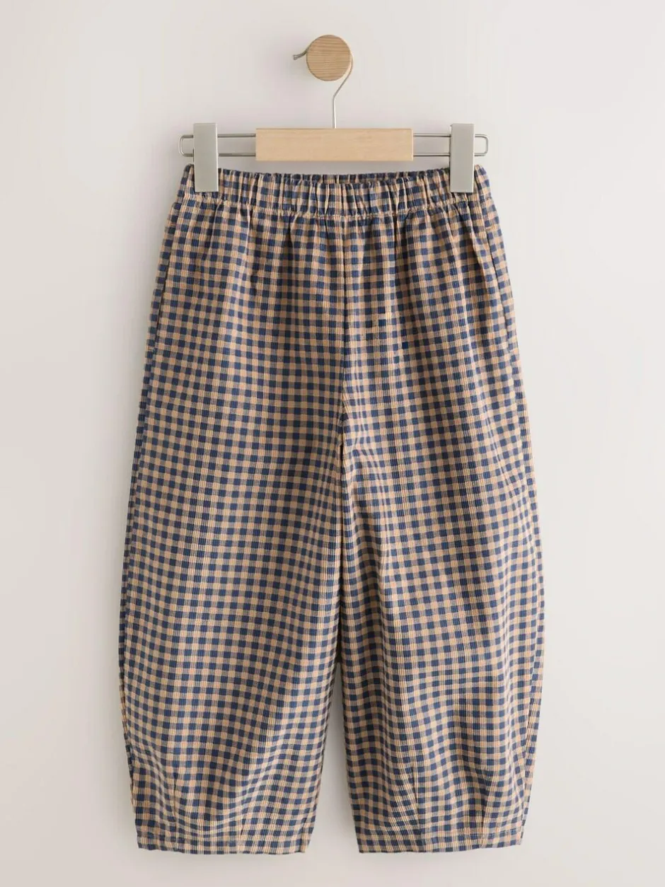 Next Brown Gingham Pullon Cord Trousers (3-16yrs) New