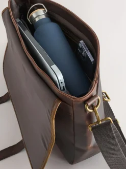 Next Brown Harris Tweed Messenger Clearance
