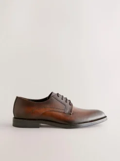 Next Leather Derby Shoes Brown Hot