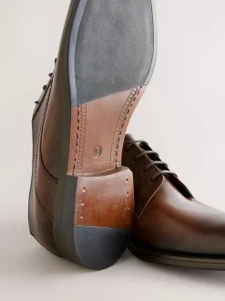 Next Leather Derby Shoes Brown Hot