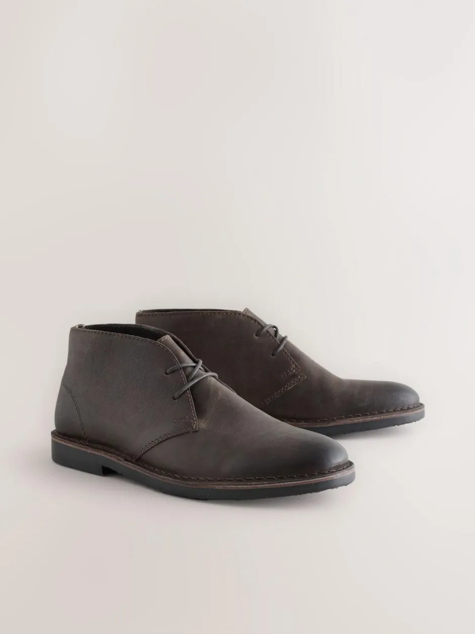 Next Leather Desert Boots Brown Online