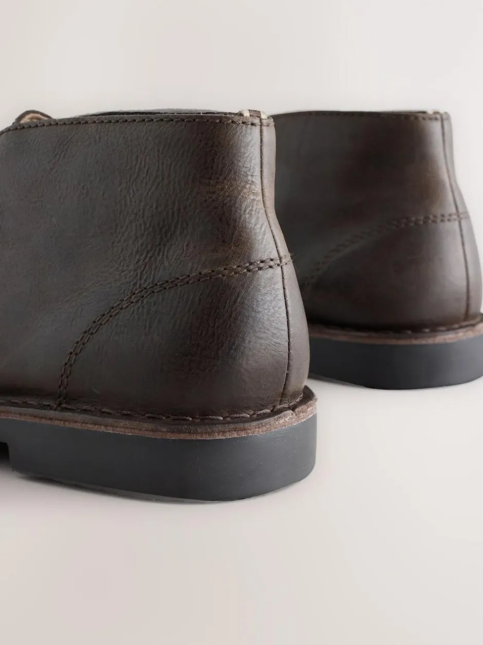 Next Leather Desert Boots Brown Online