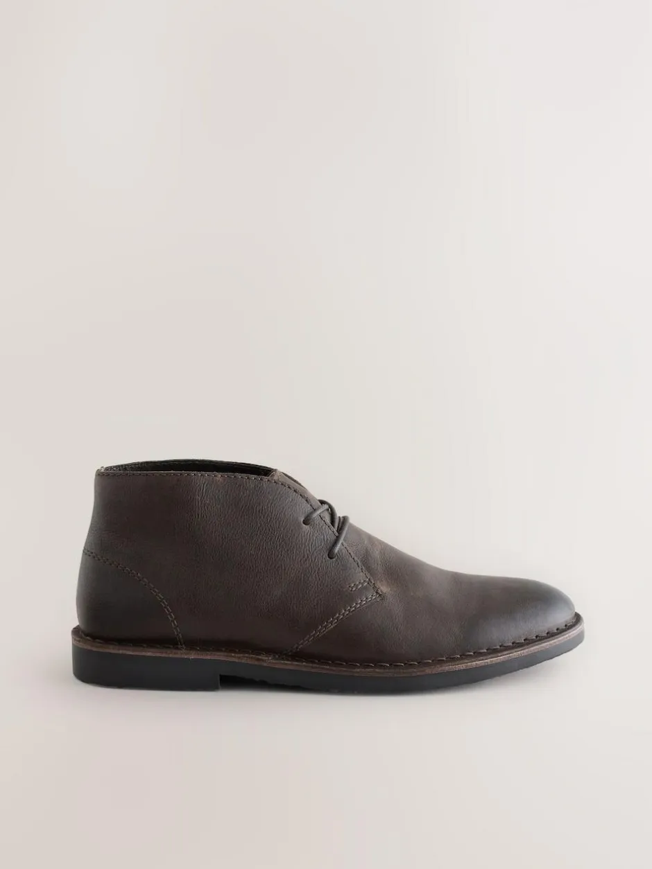 Next Leather Desert Boots Brown Online