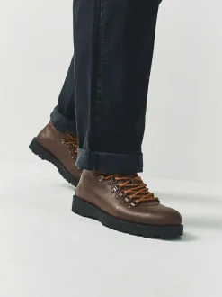 Next Brown Leather Hiker Style Boots Online